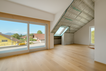 KI generierte Ansicht Wohnzimmer und Terrasse