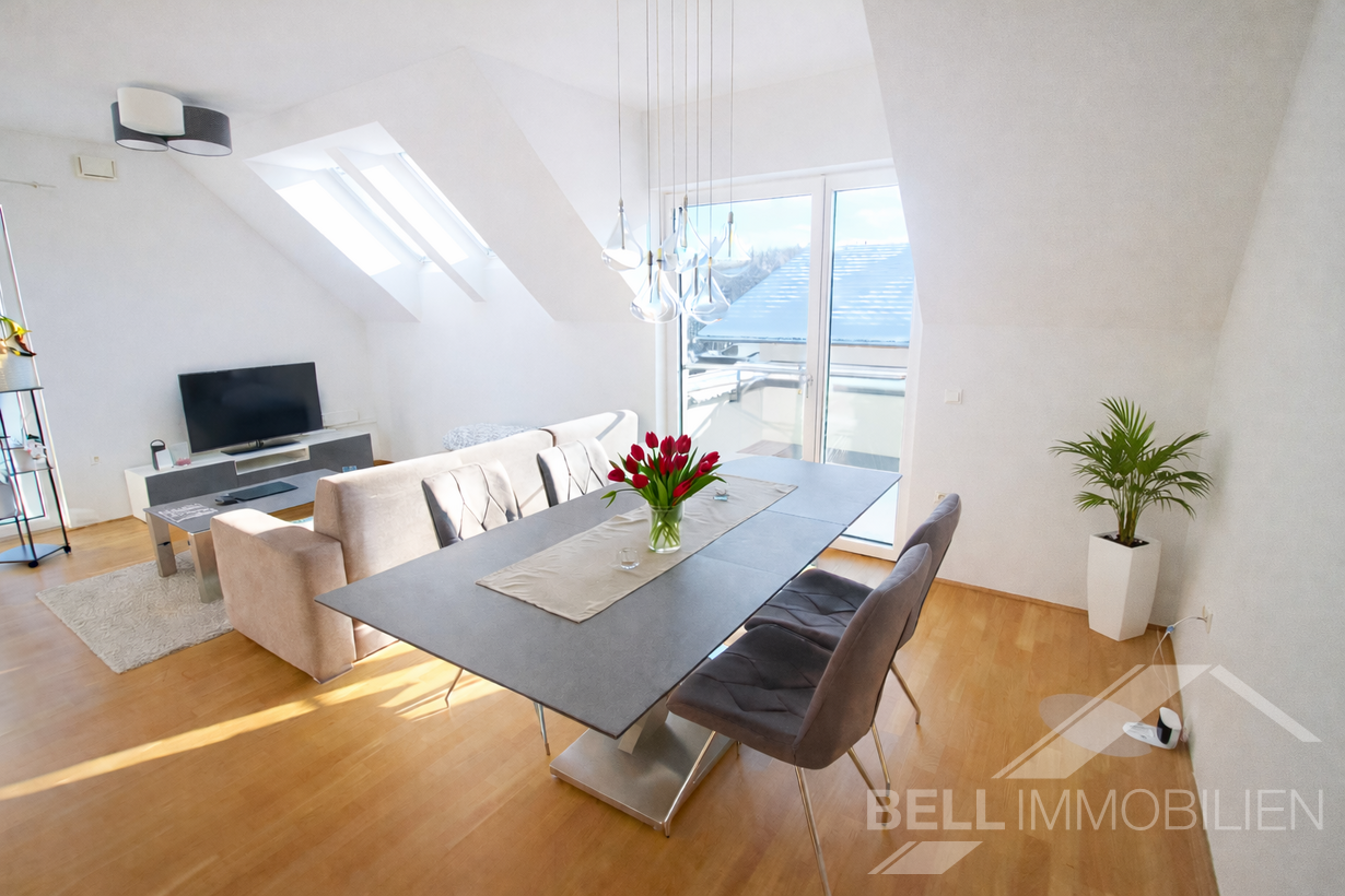 Wohnzimmer Dachterrassenwohnung Elixhausen