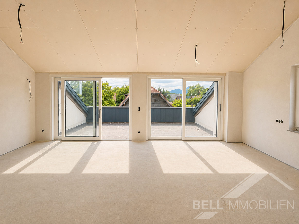 Wohnzimmer und Dachterrasse