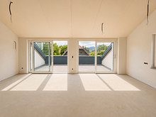 Wohnzimmer und Dachterrasse