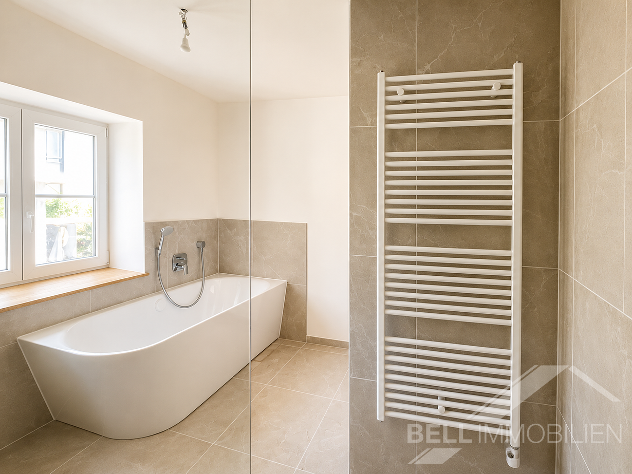 Modernes, neues Badezimmer im EG